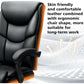 400 lb Big & Tall Reclining Office Chair with Footrest – High Back PU Leather Desk Chair with Lumbar Support & Spring Cushion