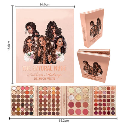 Book-Style Eyeshadow Palette, 76/91/117 Colors, Matte, Shimmer and Glitter Finishes