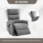 Red Fabric Manual Recliner Chair with Heat & Massage, 360° Swivel Rocking Lounge Chair for Living Room