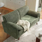 64.5-Inch Modern Chenille Loveseat Sofa – 2-Seater Small Space Couch with High Legs for Living Room & Apartment, Green
