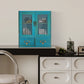2-Tier Blue Wood Storage Cabinet with 2 Drawers & Double Doors, Space-Saving Organizer for Bedroom, Living Room & Home