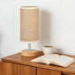 Small Bedside Table Lamp with Linen Shade for Bedroom and Living Room