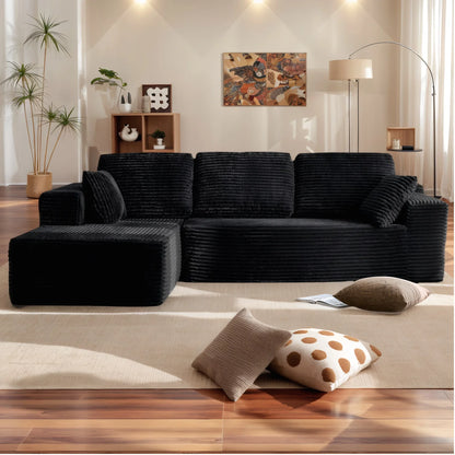95.7-Inch Oversized L-Shaped Cloud Sectional Sofa with Chaise – Boneless Modular Deep Seat Couch, No Assembly Required