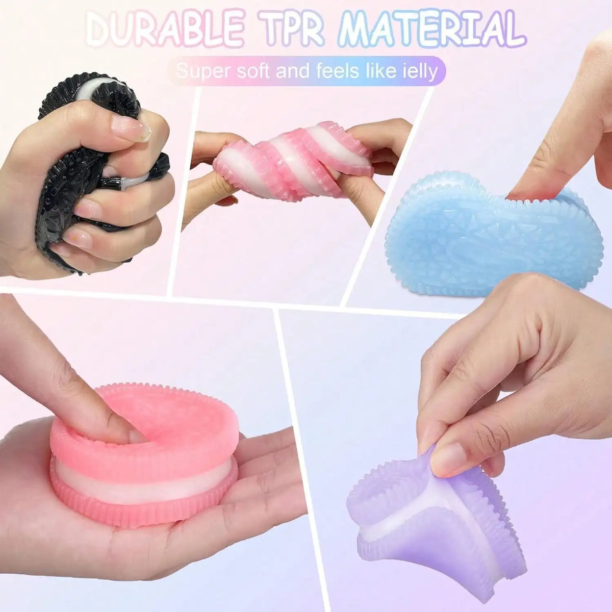 2-Pack Handmade Blue Silicone Taba Squishy Toys, Sticky Sensory Fidgets & Collectible Decor