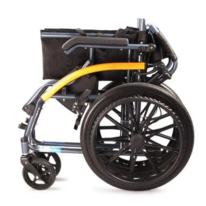 Lightweight Folding Manual Wheelchair with Steel Frame and 16-Inch Rear Wheels