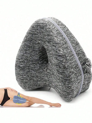 Memory Foam Knee Pillow with Adjustable Strap – Leg & Knee Support Cushion for Side Sleepers with Washable Cover
