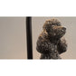 Poodle Table Lamp with USB-C and USB-A Charging Ports, Black Fabric Shade and Dog Figurine Base, Bedside Nightstand Light