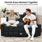 2-Seater Reclining Loveseat Sofa with Massage & Heat – PU Leather Manual Recliner with Cup Holders, Storage & Charging Ports