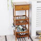 2/3-Tier Bamboo Bedside Nightstand with Drawer, Multifunctional Side Table & Storage Shelf for Bedroom, Sofa & Home