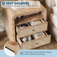 23" Wide Nightstand with Charging Station, 2 Drawers, 2 AC Outlets & 2 USB Ports, Narrow Bedside Table for Bedroom & Living Room
