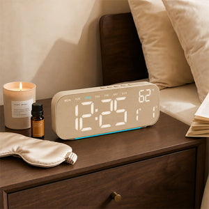 10-Inch 4-Color LED Digital Alarm Clock with Ambient Light, Dual Alarms, Auto Dimming, Timer & USB-C – Bedside Clock