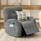 Modern Electric Power Recliner Chair, 108°–165° Adjustable Recline with Long Footrest, Thick Cushioned Seat & Side Pockets