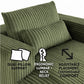 62.6-Inch Convertible Sofa Bed – 1-2 Seater Corduroy Sleeper Couch with 2 Lumbar Pillows for Small Spaces, Green