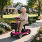 4-Wheel Electric Mobility Scooter for Adults, Swivel Seat, Puncture-Proof Tires, Portable Outdoor Travel Scooter with Basket
