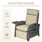Outdoor Recliner Lounge Chair with Adjustable Backrest & Cushion – Patio Chaise Seating, Khaki