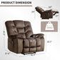 Oversized Power Recliner Chair with Massage & Heat, 41-Inch Wide Electric Reclining Chair with USB Port & Breathable Fabric