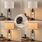 24-Inch Black Farmhouse Table Lamps, Set of 2, with USB Ports for Bedside and Living Room