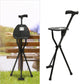 Folding Walking Cane with Seat, 34-Inch Tall Tripod Stool Chair, Lightweight Aluminum Frame, 220 lb Capacity