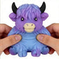 Scottish Highland Cow Squishy Toy, Slow-Rising Sensory Squeeze Fidget