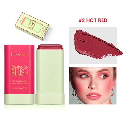 Orange Cream Blush Stick, Moisturizing, Long-Lasting & Waterproof, Twist-Up Design