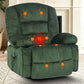Oversized Corduroy Swivel Rocker Recliner Chair with Massage & Heat, 360° Glider with Cup Holder, Side Pockets & Storage