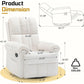 Swivel Rocker Recliner Chair, Upholstered Manual Reclining Chair with Side Pocket for Adults & Small Spaces