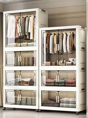 Large Foldable Storage Cabinet, Multi-Size Multifunctional Organizer with Folding Design for Bedroom, Home & Office