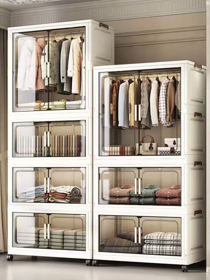 Large Foldable Storage Cabinet, Multi-Size Multifunctional Organizer with Folding Design for Bedroom, Home & Office