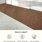Large Striped Non-Slip Floor Mat, Waterproof Stain-Resistant Easy-Clean Entrance Rug for Hallway, Kitchen & Bathroom