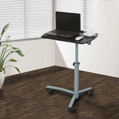 Height Adjustable Overbed Table with Wheels, Mobile Rolling Bedside Laptop Tray for Hospital & Home Use