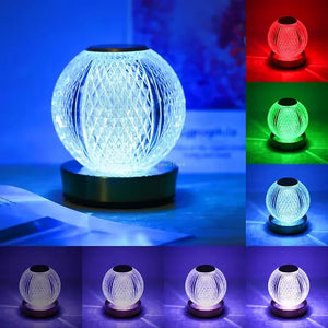 Acrylic Globe Table Lamp, Dimmable Bedside Night Light for Bedrooms, Bars and Cafés
