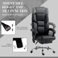 6-Point Vibrating Massage Office Chair with Lumbar Heat, PU Leather Reclining Computer Chair with Footrest & Adjustable Height – Black