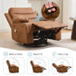 Swivel Rocker Recliner Chair with Massage & Heat – Reclining Lounge Chair with Cup Holder, Side & Front Storage Pockets
