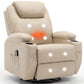 360° Swivel Rocking Recliner Chair with Massage & Heat – Manual Lounge Chair with Remote Control & Cup Holder