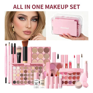 All-in-One Makeup Kit with Concealer, Contour, Highlighter, Blush, Eyebrow Pencil, Eyeshadow & Lip Makeup