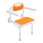 Wall-Mounted Folding Shower Chair with Backrest – 5-Level Height Adjustable Bath Seat, 330 lb Capacity