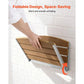 17.7" Wall-Mounted Folding Shower Seat with Backrest – Stainless Steel Fold-Down Bath Bench, 400 lb Capacity