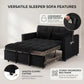 54-Inch 3-in-1 Convertible Sleeper Sofa Bed – Full-Size Velvet Pull-Out Futon Couch with Adjustable Backrest & 2 Pillows