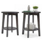 Round Wood Side Table with 2-Tier Storage Shelf, Coffee End Table for Living Room & Bedroom