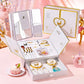 Deer-Themed Makeup Gift Set with Blush, Eyeshadow Palette, Lipstick & Lip Gloss