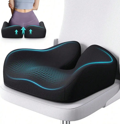 Large Memory Foam Office Chair Cushion – Ergonomic Back Support & Non-Slip Seat Pad for Desk Chair, Car & Home