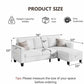78-Inch L-Shaped Sectional Sofa – 3-Seat White Velvet Couch with Movable Ottoman for Living Room & Small Spaces