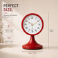 Vintage Analog Alarm Clock with Night Light, Silent Quartz Movement, Battery Operated Small Bedside Desk Clock for Bedroom