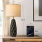 27.5-Inch Ceramic Table Lamps, Set of 2, Rustic Boho Bedside Lamps for Bedroom and Living Room
