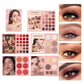 Book-Style Eyeshadow Palette with Natural Brown Matte and Shimmer Shades, Waterproof Travel Eye Makeup