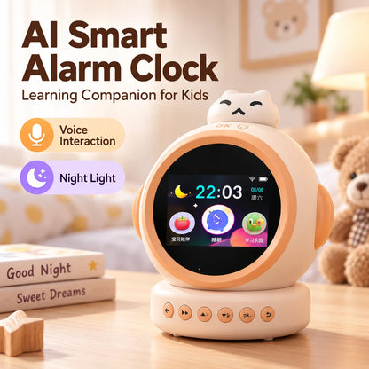 Kids Cat Alarm Clock with OK to Wake Sleep Training, Night Light & Sound Machine for Toddlers, Boys & Girls
