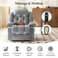 Power Lift Recliner Chair with Vibration Massage & Lumbar Heat, Electric Stand Assist Chair with Cup Holders, Side Pockets & Remote – Gray