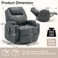 360° Swivel Rocking Recliner Chair with Massage & Heat – Manual Lounge Chair with Remote Control & Cup Holder