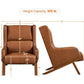 Set of 2 Faux Leather Accent Chairs – Oversized Upholstered Armchairs with Thick Seat Cushions & High Backrests for Living Room