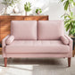 48-Inch Mid-Century Modern Loveseat Sofa – Compact Upholstered Couch with Solid Wood Legs & Throw Pillow for Apartment, Ash Beige